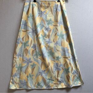 Vintage Talbots Petites Size 12 Floral Maxi Skirt Cotton Blend